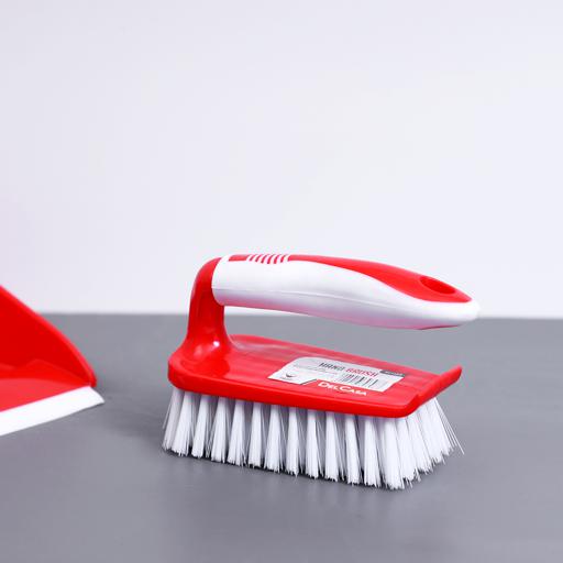 display image 2 for product Delcasa Cleaning Brushiron Shaped Scrubbing Brush With Stiff Bristles & Non-Slip Grip For Stubborn