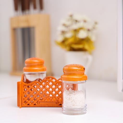 display image 1 for product Delcasa Salt & Pepper Shaker With Stand - Ideal For Daily Use - Non-Toxic, Ecologically Tasteless