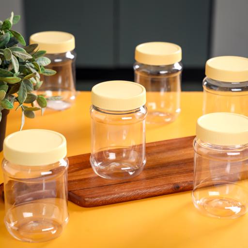 display image 5 for product Delcasa 500Ml Plastic Round Storage Jar - Air-Proof Transparent Jar - Healthier Choice