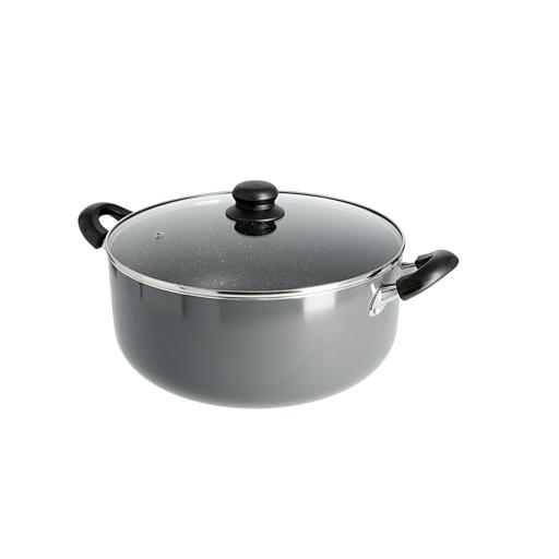 Delcasa 28Cm Non-Stick Casserole Stock Pot With Glass Lid - Aluminium Cookware Pan Induction Safe hero image