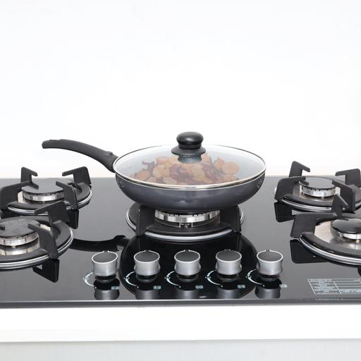 display image 1 for product Delcasa 26 Cm Non Stick Aluminium Deep Fry Pan With Lid 26X5 Cm