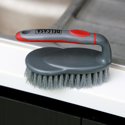 display image 1 for product Delcasa Cleaning Brush - Iron Shaped Scrubbing Brush With Stiff Bristles & Non-Slip Grip For Stubb
