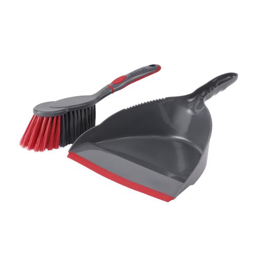 display image 7 for product Delcasa Dust Pan & Brush Set - Hand Broom With Synthetic Stiff Bristles - Broom Set Having Frayed