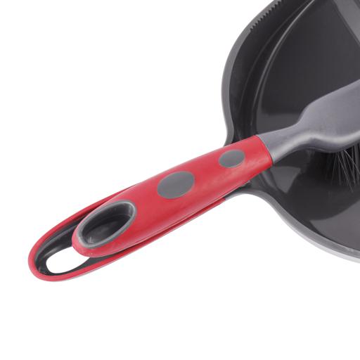 display image 8 for product Delcasa Dust Pan & Brush Set - Hand Broom With Synthetic Stiff Bristles - Broom Set Having Frayed