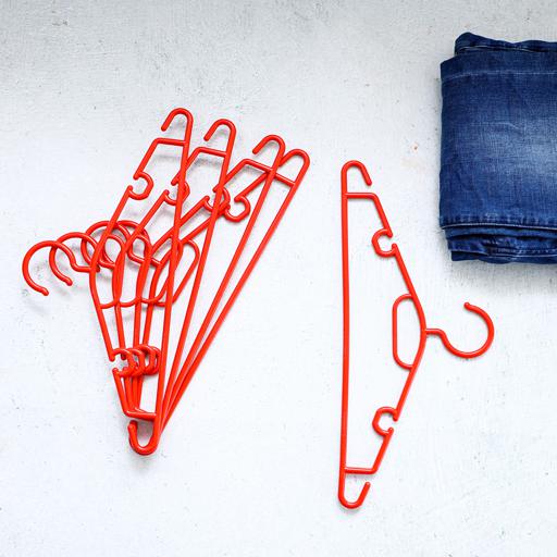 Plastic clothes Hanger (5 pcs)/Red