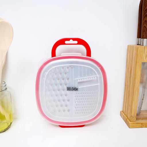 display image 2 for product Delcasa Large Box Grater 3 In 1 Cheese Grater For Kitchen With Storage Container 3 Blade Non-Stick