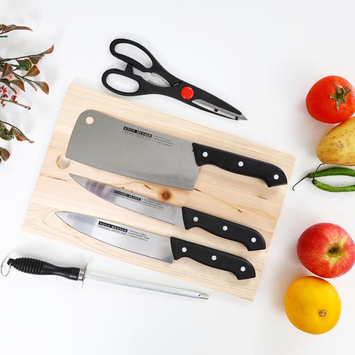 5pcs, Kitchen Knife Set, Stainless Steel Knife Set With Block, Kitchen  Knife Set With Ergonomic Handle For Chopping Slicing Dicing Cutting Paring,  Che