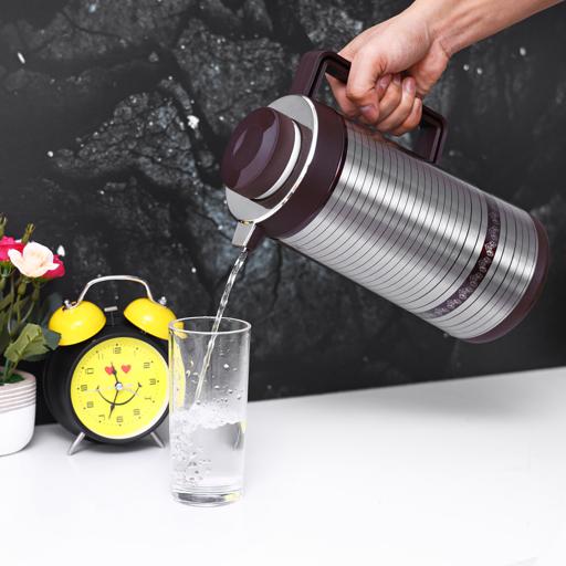 Glass Vacuum Thermal Jug Thermos Hot & Cold Drink 1.3L