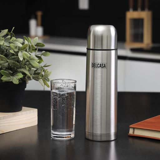 2 Stainless Steel Vacuum Flask Bottle Thermos Hot Cold Tea Coffee Insulated 17oz, Silver