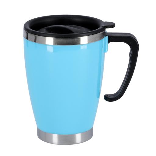 Stainless Steel Coffee Mugs with Lid - 420 ml Double Walled Steel