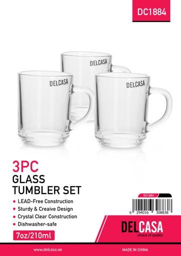 210ML 3Pc-Glass Mug With handle