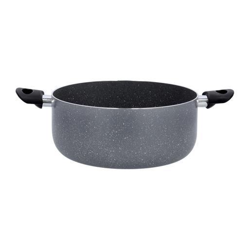 32CM GraniteCoted Casserole/Glass Lid1X4