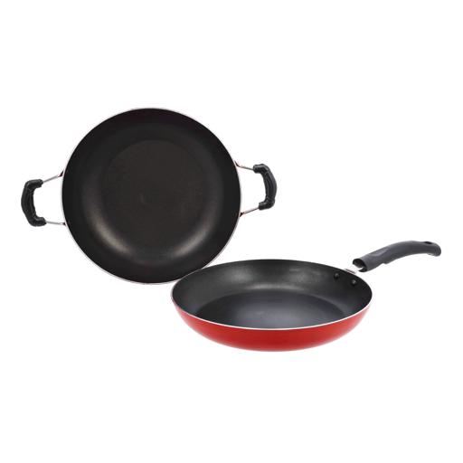 Nonstick Kadhai Indian Kadai Frying Pan Deep Fry Kadhai Deep Fry Pan with  Stainless Steel Lid Stir Fry Pan Nonstick All Purpose Pan Cookware Cooking