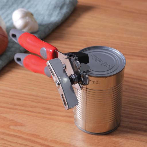 Can Opener Manual Tin Opener For Seniors With Arthritis , Handheld Can  Opener Safe Cut Smooth Edge With Ergonomic Grip Large Turn Knob(red)