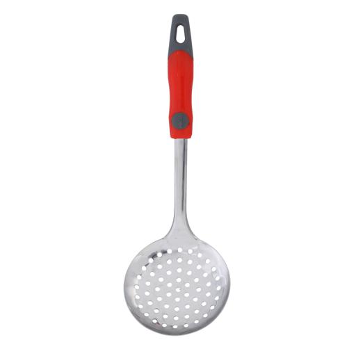 display image 0 for product Stainless Steel Skimmer with PP Handle, DC1936 | Built-In Hang Hole & Comfortable Grip Handle | Durable Food Grade Strainer Spoon For Draining & Frying