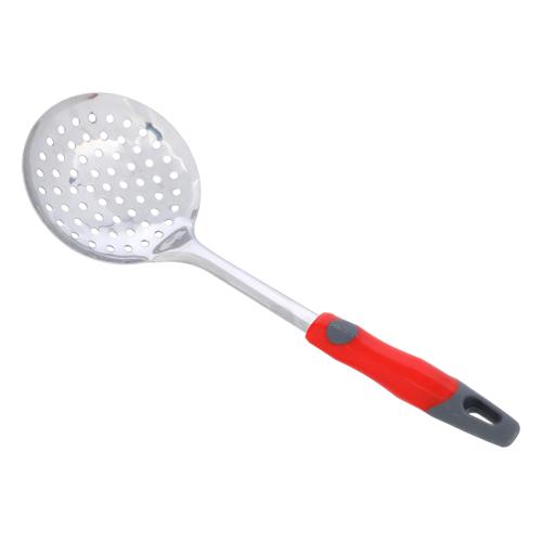 display image 4 for product Stainless Steel Skimmer with PP Handle, DC1936 | Built-In Hang Hole & Comfortable Grip Handle | Durable Food Grade Strainer Spoon For Draining & Frying