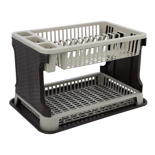 display image 6 for product 2-Layer Dish Drainer with Drain Board, DC1975 | Convenient Moving & Lightweight | Premium Quality Plastic Construction | Rack for Pots & Kitchen Utensils