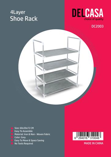 display image 8 for product 4 Layer Shoe Rack, Iron and Non-Woven Fabric Rack, DC2003 | Modern Design Storage Rack | Organize up to 18 Pairs | Easy to Move & Space Saving Storage Rack