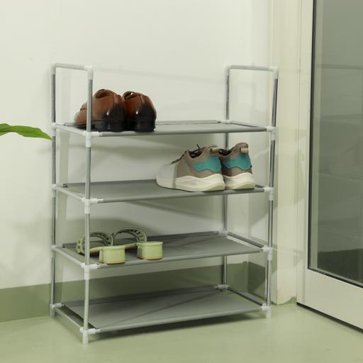 display image 3 for product 4 Layer Shoe Rack, Iron and Non-Woven Fabric Rack, DC2003 | Modern Design Storage Rack | Organize up to 18 Pairs | Easy to Move & Space Saving Storage Rack