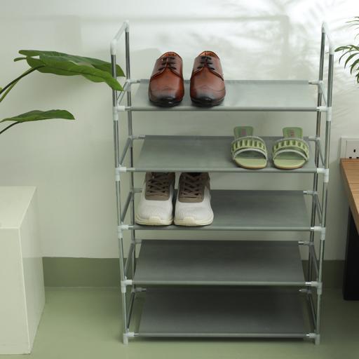 display image 1 for product 5 Layer Shoe Rack, Iron & Non-Woven Fabric, DC2004 | Easy To Move & Space Saving | Modern Design, More Storage Space | Easy To Assemble