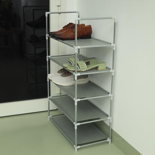 display image 2 for product 5 Layer Shoe Rack, Iron & Non-Woven Fabric, DC2004 | Easy To Move & Space Saving | Modern Design, More Storage Space | Easy To Assemble