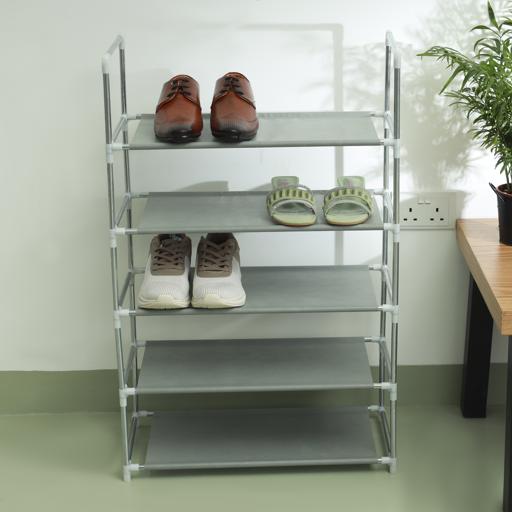 display image 3 for product 5 Layer Shoe Rack, Iron & Non-Woven Fabric, DC2004 | Easy To Move & Space Saving | Modern Design, More Storage Space | Easy To Assemble