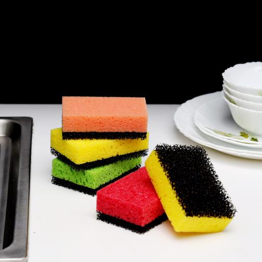 5PCS Scrub Sponges for Dishes Non-Scratch Microfiber Sponge Non