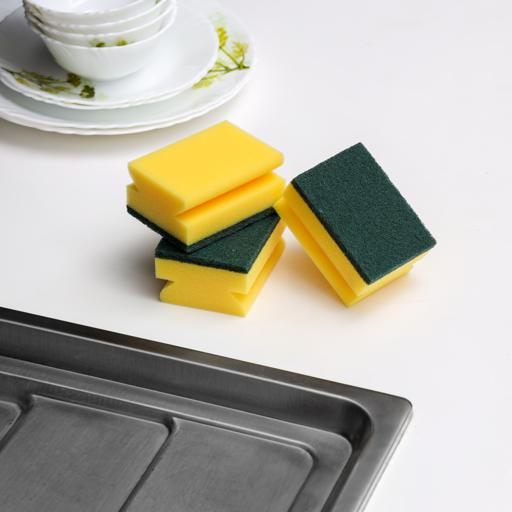 Scrub Brush for Dish Kitchen Sink Pot Pan with Stiff Bristles, Yellow-Green  3pcs