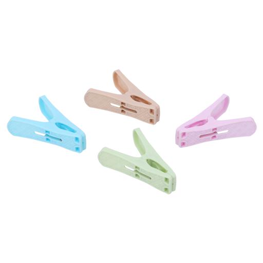 1 Pack-24 Plastic Laundry Clothes Pins 4 Colors Clips Laundry Hanging  Long Pegs 