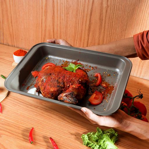 display image 5 for product Roaster Pan, Carbon Steel, Non-Stick Coating, DC2036 - For Oven Use Only, Deep Large Roasting Tin, Premium Quality, Easy to Clean