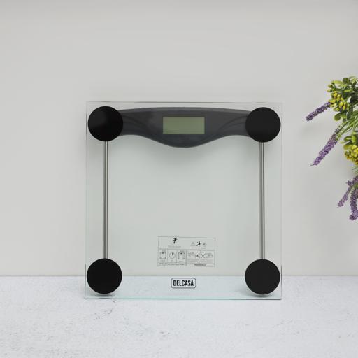 display image 1 for product Electronic Personal Scale, LCD display, DC2052 | Tempered Glass Platform | 150Kg Capacity | LCD Display | Low Power & Overload Indicator