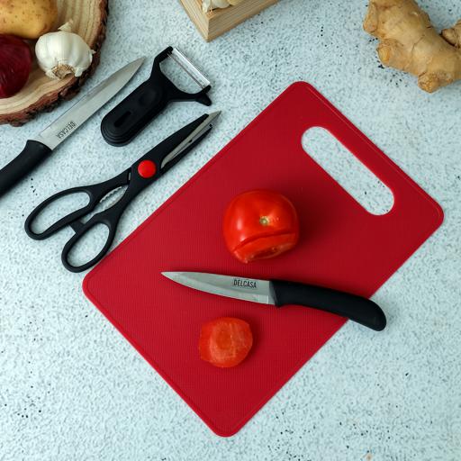 Stainless Steel Knife Set with Cutting Board Peeler & Sheers