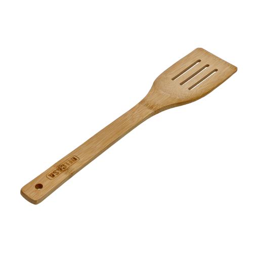 display image 4 for product Bamboo Slotted Turner, Natural Bamboo Spoon, DC2097 | Resist High Temperature & Corrosion | Won't Scratch Your Pots & Pans | Can be used for Flipping, Frying, Serving, Cooking