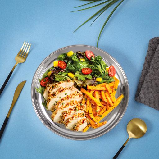 display image 4 for product Stainless Steel Rice Plate | Round Quarter Plate | 25cm, 12"