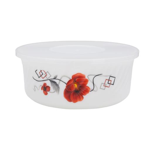 display image 5 for product Premium Opal Ware Bowl Set, 3pcs Serving Bowl, DC2134 | Stackable Food Storage Bowls with Transparent Lids | Elegant Floral Design | Oven-Safe (Without Lid)