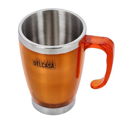 14oz Coffee Mug With Sliding Lid - Powder Coated Orange