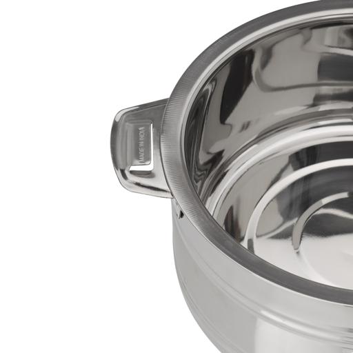 display image 6 for product Double Wall Stainless Steel Hot Pot, 4000ml Hot Pot, DC2177 | Firm Twist Lock | Strong Handles | Steel Serving Pot, Steel Chapati Storage Box, Roti Serving Pot