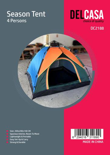 display image 11 for product Season Tent 4 Person, DC2188 | Backpacking Tent For 3 Season | Waterproof, Portable, Windproof | Double Layer for Cycling, Hiking, Camping | Lightweight, Practical Storage Space, Multiple Uses