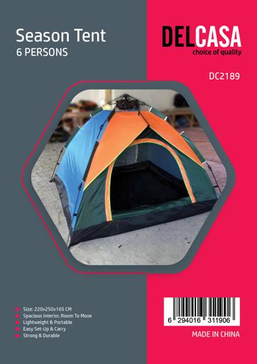 display image 11 for product Season Tent 6 Person, Backpacking Tent, DC2189 | For 3 Season Waterproof | Practical Storage Space | Multiple Uses | Portable Windproof Double Layer for Cycling Hiking Camping