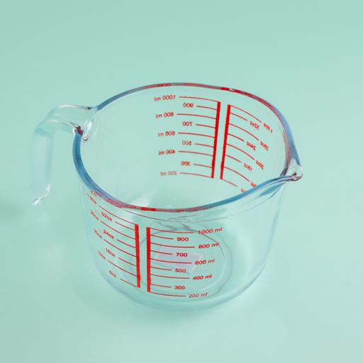 Glass Measuring Cup with Lid Handle, Borosilicate V-Shaped Spout Microwave Safe Kitchen Mixing Accessories 3 Measurement Scales Cup, mL, oz Easy