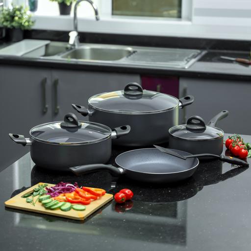 display image 7 for product Delcasa 8Pcs Marble Coated Non Stick Cookware Set