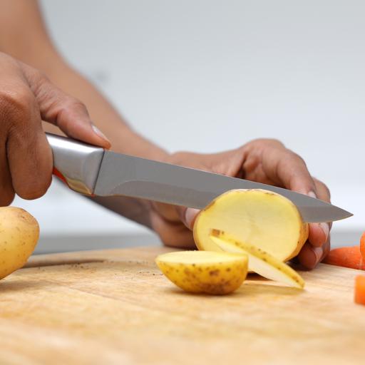 display image 1 for product Utility Knife, 5.5" Knife with ABS & Steel Handle, DC2302 | Stainless Steel Sharp Blade | Durable & Strong | Kitchen Knife for Cutting Vegetables, Meat, Fruits & More