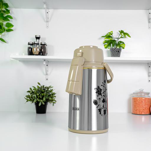 display image 6 for product Delcasa 3 Litre Stainless Steel Airpot Vacuum Flask