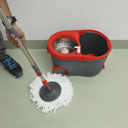 display image 6 for product Spin Easy Mop with Steel Drum, Microfiber Mop Head, DC2358 | 360 Rotating Mop Plate | Adjustable Height | Ideal for Use in Mopping the Kitchen, Bathroom, Lobby, Car, Bedroom