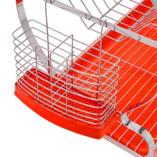 display image 7 for product Wall Mount Dish Rack, 2 Layer Dish Drainer, DC2398 | Stainless Steel Utensil Holder | Holds 23 Plates | Cutler Holder & Glass/Cup Hole | PP Drain Board