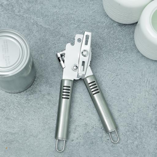 Can Opener Smooth Edge Manual Stainless Steel Handy Easy Turn Knob Open Jar  Lid