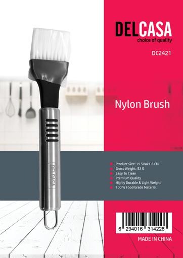 display image 6 for product Nylon Brush, Sauce Brush, Stainless Steel Handle, DC2421 | Elegant Design Cooking, Baking & Barbecue Brush | Ergonomically Designed Basting Brush for Oiling & Glazing