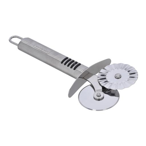 display image 4 for product Double Stainless Steel Pizza Cutter with TRP Handle, DC2423 | Multi-Use Pastry Slicer | Elegant Design, Hassle Free Construction | Highly Durable Food Grade Material