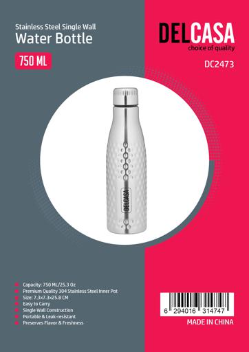 Single wall Stainless Steel Water bottle - 750ML