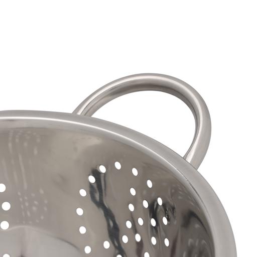 display image 10 for product Stainless Steel Strainer Basket, 24cm Strainer, DC2481 | Micro-Perforated Strainer with Riveted Handle & Footed Design | Colanders for Pasta/ Noodles/ Vegetable/ Spaghetti/ Fruit